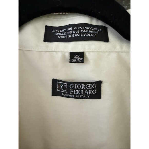 BIG & TALL LUXURY Giorgio Ferraro Mens Dress Shirt 22” 36/37” Pale Green EUC - Picture 2 of 10